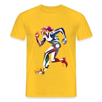 Läufer - Männer T-Shirt - Gelb - Vorne - AI Model Male 178 dark (178cm)