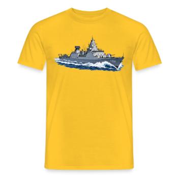 De Ruyter F804 in schneller Fahrt – personalisierb - Männer T-Shirt - Gelb - Vorne - AI Model Male 178 dark (178cm)