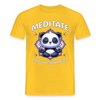 Meditate Panda Find Your Inner Peace - Men's T-Shirt - yellow - Front - AI Model Male 178 dark (178cm)