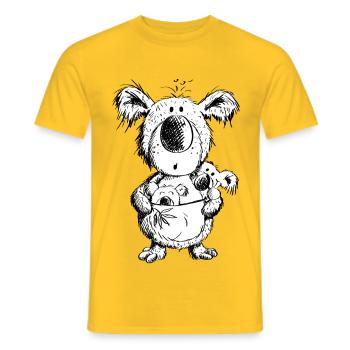 Koala Maman avec des bébés - T-shirt homme - jaune - Devant - AI Model Male 178 dark (178cm)
