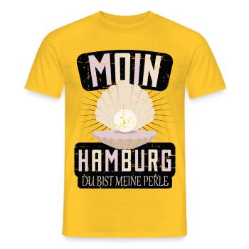Hamburg du bist meine Perle - Männer T-Shirt - Gelb - Vorne - AI Model Male 178 dark (178cm)