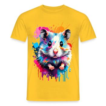 Hamsters Colorful - European Hamster, Golden Hamster, Rodent - Men's T-Shirt - yellow - Front - AI Model Male 178 dark (178cm)