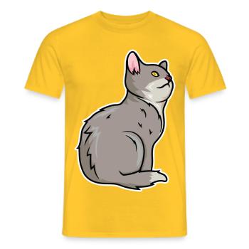 Dessin de chat - T-shirt homme - jaune - Devant - AI Model Male 178 dark (178cm)