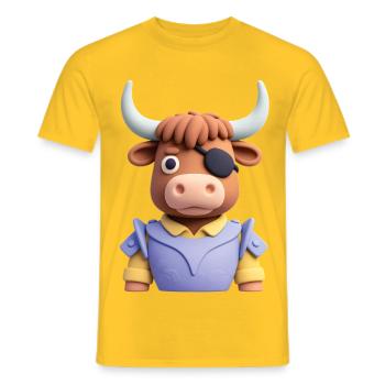 PIRATE BULL - baby & kids - T-shirt homme - jaune - Devant - AI Model Male 178 dark (178cm)