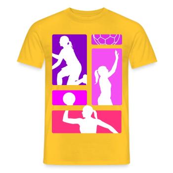 Handball Joueur de handball Entraîneur de handball Don de fan - T-shirt homme - jaune - Devant - AI Model Male 178 dark (178cm)