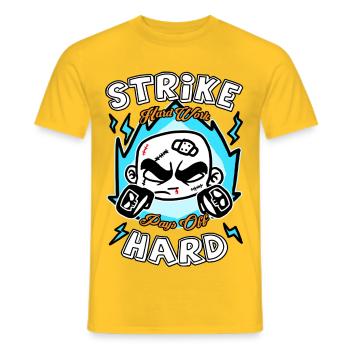 HWPO_STRIKE_HARD_aura_weiss - Männer T-Shirt - Gelb - Vorne - AI Model Male 178 dark (178cm)