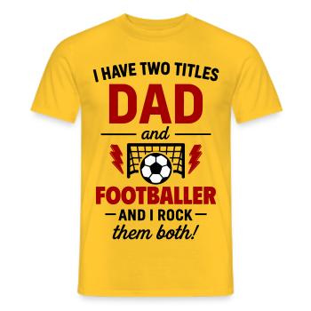 Papa footballeur cadeau de Noël pour la fête des pères - T-shirt homme - jaune - Devant - AI Model Male 178 dark (178cm)