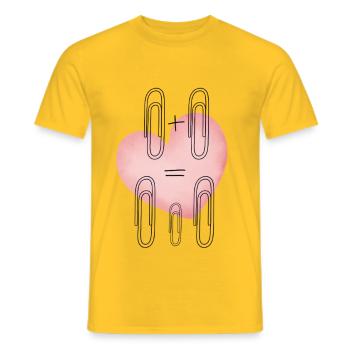 Herzklammern Aquarellstil Familie mit Herz - Männer T-Shirt - Gelb - Vorne - AI Model Male 178 dark (178cm)