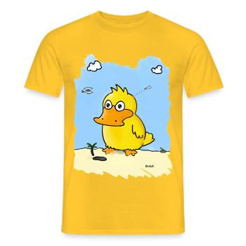 Sand Duck Light Beam - Men's T-Shirt - yellow - Front - AI Model Male 178 dark (178cm)