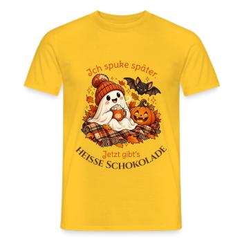 Kakao-Geist in Kuschelstimmung - Männer T-Shirt - Gelb - Vorne - AI Model Male 178 dark (178cm)