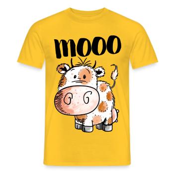 Kleines Kuhbaby - Kuh - Kühe - Kalb - Bulle - Rind - Männer T-Shirt - Gelb - Vorne - AI Model Male 178 dark (178cm)