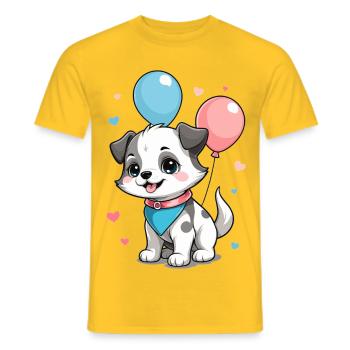 Chien mignon - T-shirt homme - jaune - Devant - AI Model Male 178 dark (178cm)