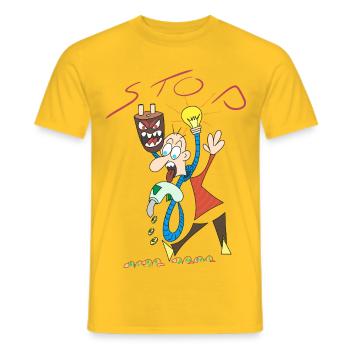 Stop à l'augmentation de l'énergie. - T-shirt homme - jaune - Devant - AI Model Male 178 dark (178cm)