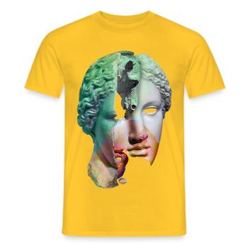 Collage surréaliste de Dieu fracturé - T-shirt homme - jaune - Devant - AI Model Male 178 dark (178cm)