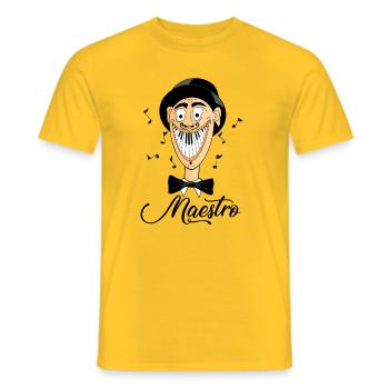 Maestro – Music with a smile - Men's T-Shirt - yellow - Front - AI Model Male 178 dark (178cm)