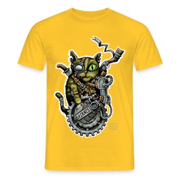 STEAMCATPUNX 01 - T-shirt homme - jaune - Devant - AI Model Male 178 dark (178cm)
