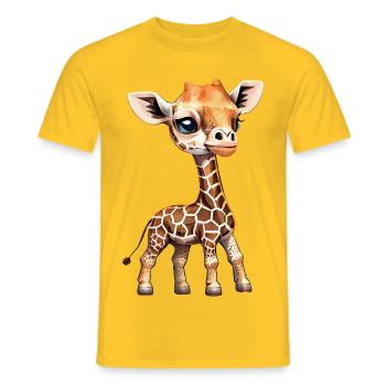 Giraffe - Giraffen Baby - Coole Kinder Giraffe - Männer T-Shirt - Gelb - Vorne - AI Model Male 178 dark (178cm)