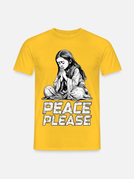 Peace Please - Beten für Frieden - Männer T-Shirt - Gelb