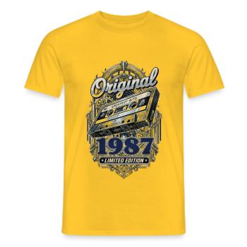 38e anniversaire 1987 drôle cadeau mari femme - T-shirt homme - jaune - Devant - AI Model Male 178 dark (178cm)