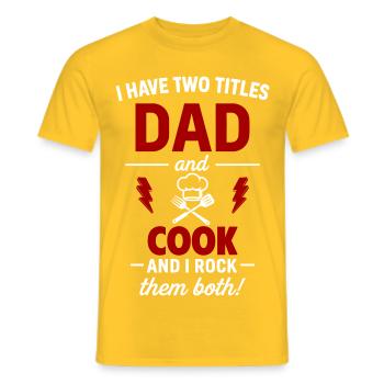 Papa und Koch zwei Titel lustiges Geschenk - Männer T-Shirt - Gelb - Vorne - AI Model Male 178 dark (178cm)