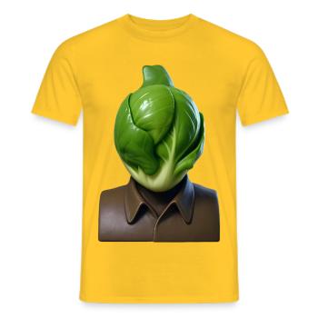MAN WITH A CABBAGE TUFT - Bellegique - Men's T-Shirt - yellow - Front - AI Model Male 178 dark (178cm)