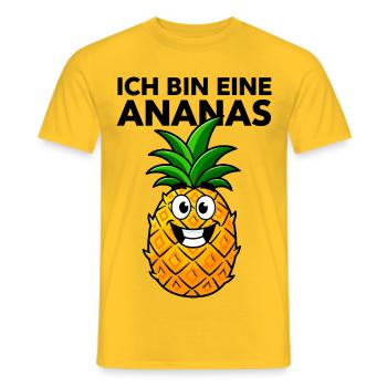 Pineapple Costume Carnival Carnival Fruit Disguise - Men's T-Shirt - yellow - Front - AI Model Male 178 dark (178cm)