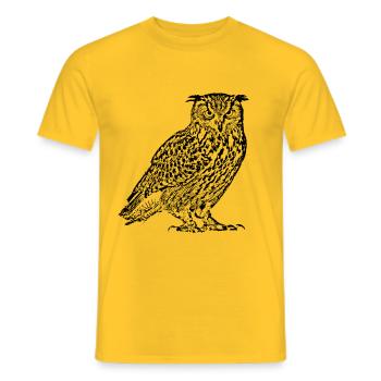 Uhu - Männer T-Shirt - Gelb - Vorne - AI Model Male 178 dark (178cm)