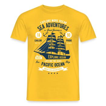Sea Adventures - Men's T-Shirt - yellow - Front - AI Model Male 178 dark (178cm)