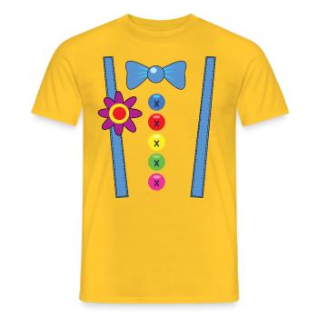 Costume de clown T-shirt Costumes de groupe Mardi Gras - T-shirt homme - jaune - Devant - AI Model Male 178 dark (178cm)