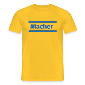 Macher - Ich bin ein Macher - Männer T-Shirt - Gelb - Vorne - AI Model Male 178 dark (178cm)