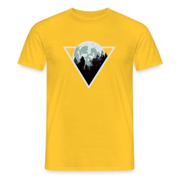 Loup Lune Anheulen Cadeau - T-shirt homme - jaune - Devant - AI Model Male 178 dark (178cm)