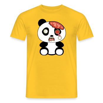 Panda zombie - T-shirt homme - jaune - Devant - AI Model Male 178 dark (178cm)