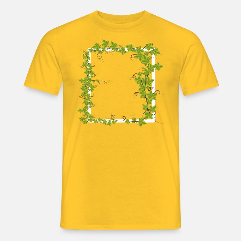 Rahmen mit Efeu Deko - Männer T-Shirt - Gelb