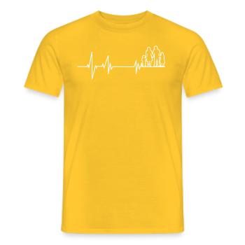 EKG Family For Ever Heart Line - Men's T-Shirt - yellow - Front - AI Model Male 178 dark (178cm)