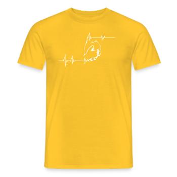 Vater Sohn/ Tochter EKG Herzlinie 2 Herzen - Männer T-Shirt - Gelb - Vorne - AI Model Male 178 dark (178cm)