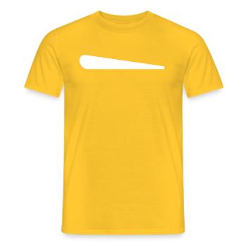 Weiße Linie Deko Dein Text Geschenk - Männer T-Shirt - Gelb - Vorne - AI Model Male 178 dark (178cm)