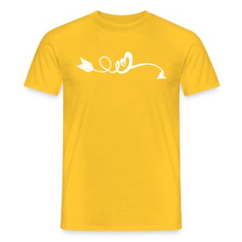 White heart arrow your text decoration gift - Men's T-Shirt - yellow - Front - AI Model Male 178 dark (178cm)