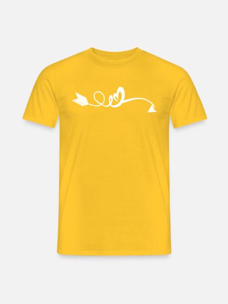 Weißer Herz Pfeil Dein Text Deko Geschenk - Männer T-Shirt - Gelb