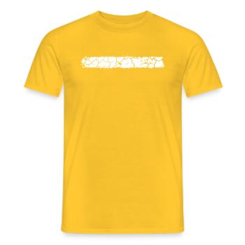 Barres de ligne blanche Ton texte cadeau - T-shirt homme - jaune - Devant - AI Model Male 178 dark (178cm)