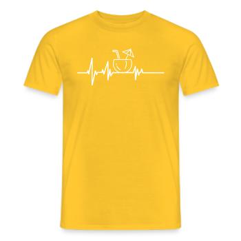 ECG Holiday Make Heart Line Gift - Men's T-Shirt - yellow - Front - AI Model Male 178 dark (178cm)