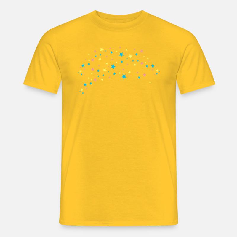 Bunte Sterne Sternenhimmel Deko Geschenk - Männer T-Shirt - Gelb