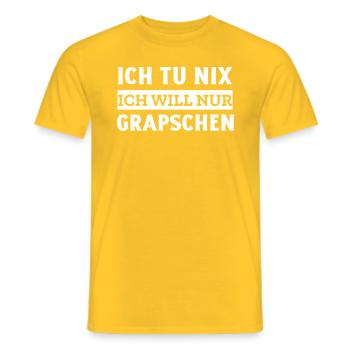 Ich Tu Nix Ich will nur Grapschen Spruch - Männer T-Shirt - Gelb - Vorne - AI Model Male 178 dark (178cm)