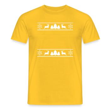 Christmas Frame Beam Reindeer Decoration - Men's T-Shirt - yellow - Front - AI Model Male 178 dark (178cm)