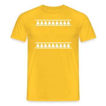 Poutres avec sapins sapins arbres de Noël - T-shirt homme - jaune - Devant - AI Model Male 178 dark (178cm)
