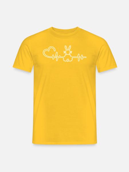 EKG hase herzlinie Mit Herz geschenk - Männer T-Shirt - Gelb
