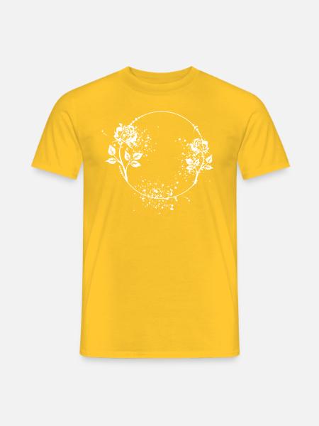 Round rose frame with color spots - Men's T-Shirt - yellow
