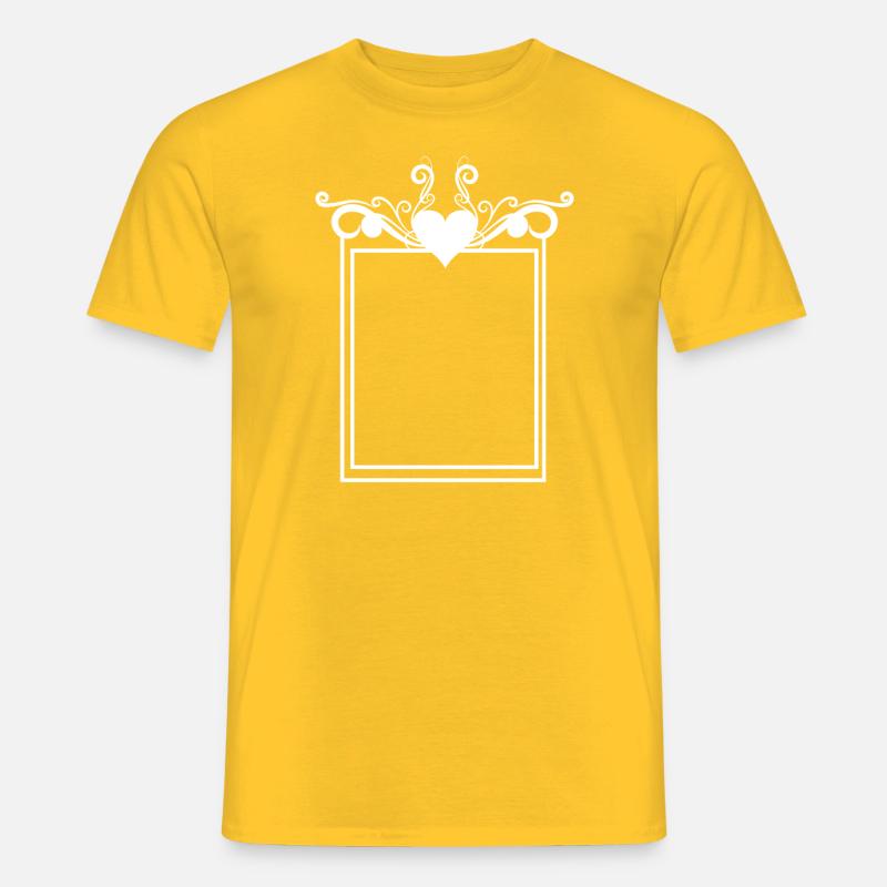 Rectangular frame heart playful line - Men's T-Shirt - yellow