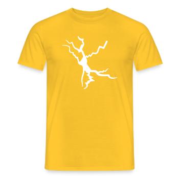 Décoration d’éclair White Crack Split - T-shirt homme - jaune - Devant - AI Model Male 178 dark (178cm)