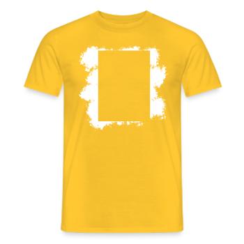 Fond blanc Décoration de forme rectangulaire - T-shirt homme - jaune - Devant - AI Model Male 178 dark (178cm)