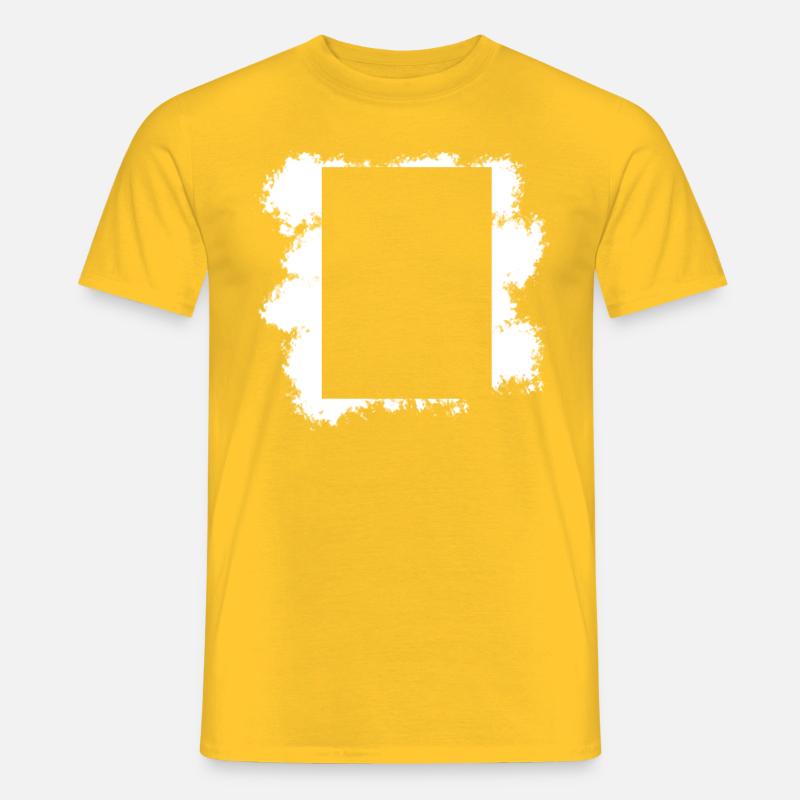 White Background Rectangular Shape Decoration - Men’s T-shirt - yellow